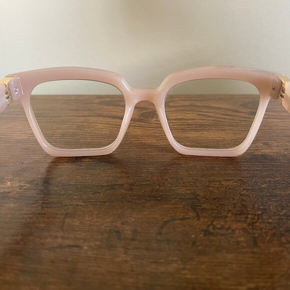 Peepers Solid Pink Blue Light Lens Square Eyeglass Frames Only 52-18-140 mm - Picture 7 of 9